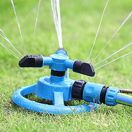 Kangnice 360Â° Rotate 3 nozzles Auto Sprinkler Grass Garden Lawn Heavy Irrigation Tool