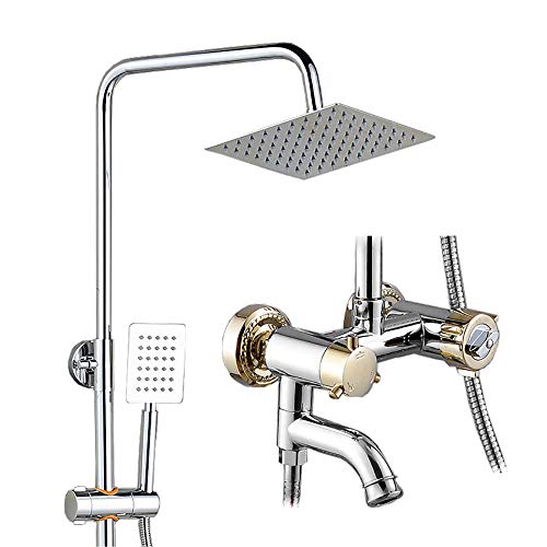 ZXY-NAN Handheld Showerheads Bathroom Rain Mixer Shower Combo Set Square Rainfall Shower Head System Ultra Thin Bathroom Rainfall Showerhead Bathroom Accessories