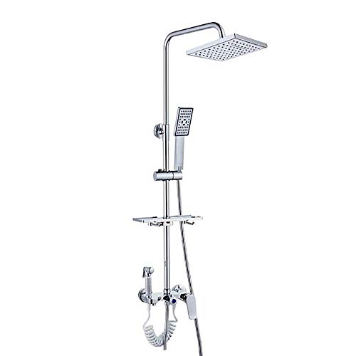 ZXY-NAN Handheld Showerheads Bathroom Shower System Dual Head Set Wall Mount Shower Mixer Taps with Rain Shower Head Handheld ShowerStainless Steel Bathroom Accessories