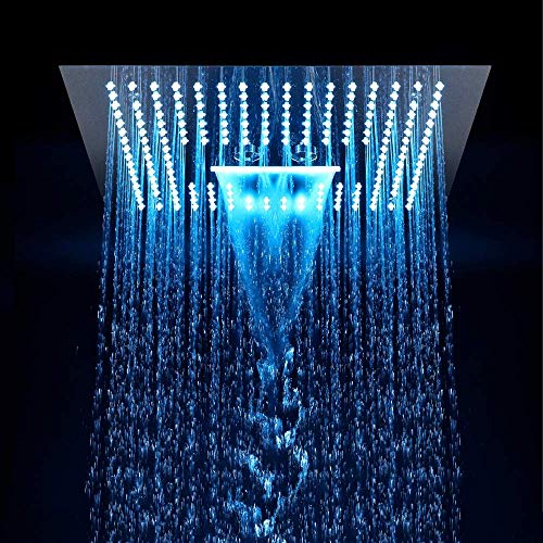 ZXY-NAN Handheld Showerheads LED Shower System Intelligent Control Rain Shower High Pressure Shower Head with Remote Control Multifunction 400×400mm Bathroom Accessories