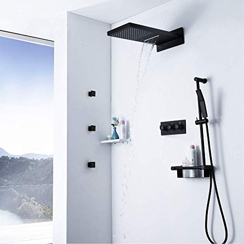 ZXY-NAN Handheld Showerheads Shower System Square Shower Head Handheld Shower Wall Mounted Shower Set with Rain Showerhead and Bathroom Rain Shower Combo Set for Bathroom Bathroom Accessories