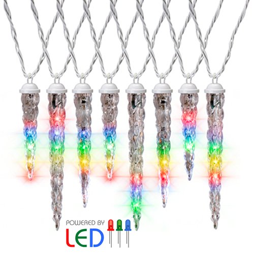 Gemmy Led Lightshow Shooting Star Icicle Lights Multi-color Set Of 8