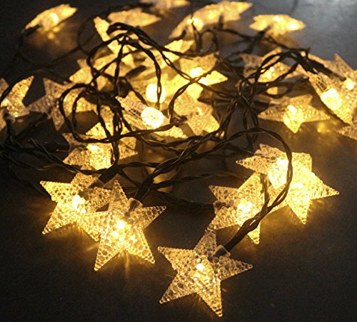 Mdw Solar Star String Lights  21 Ft 30 Led Star -8 Modes String Lighting For Outdoor And Indoor Festival Decoration