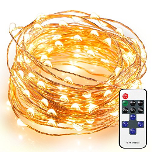 Ottertooth Outdoor LED String Lights with Remote 165ft Dimmable Weatherproof 500 LEDs Starry String Lights Copper Wire Lights Fairy Lights for Christmas Tree Bedroom Party Decoration - Warm White