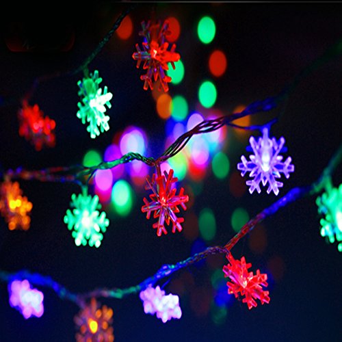 Snowflake String Fairy Lights 10M 100 LED AC 110V 8 Lighting Models Christmas Home Party Decoration Starry Lights Lamp Colorful