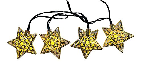 Solar LED Star String Lights 12ft 10LED Decoration Light for Festival Halloween Christmas Party Wedding Tree Decorwarm white