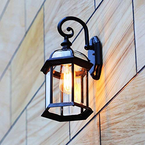 BGXC Retro Creative Traditional Victoria Outdoor E27 Wall Light Waterproof Wall Sconce Glass External Wall Lantern Light Patio Balcony Garden Villa External LightingBronze