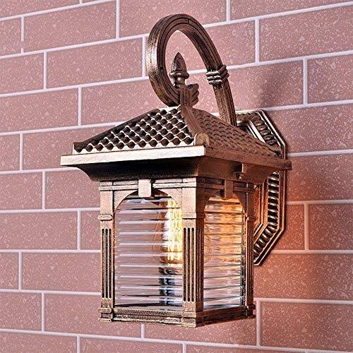 FZZ G-Wall Lamps Light Outdoor Rustproof Metal Wall Light Retro E27 Glass Wall Light Outside Sconce for Villa Corridor Aisle Patio External Lighting