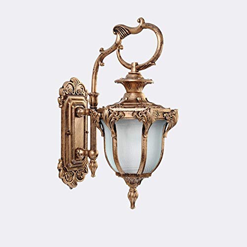 LYATW Led Outdoor Wall Lamp Retro Aluminum Exterior Wall Lantern Waterproof Wall Lamp Porch Lamp Wall-Mounted Water Glass Lampshade Sconce Aisle Corridor Safety External Lighting