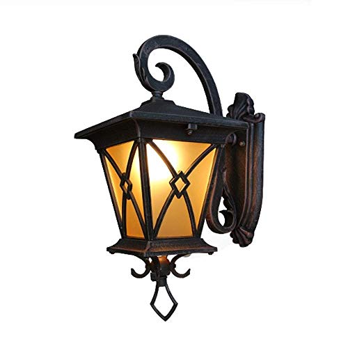 Large Down Outdoor Wall Light Wall Lantern E27 Wall Sconce Lamp External Lighting Waterproof Fence Light Clear GlassAluminum Fixture IP65 Light Matt Black Villa Balcony