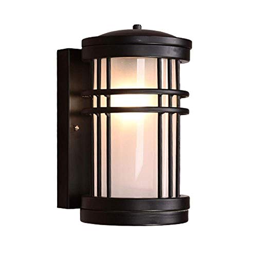 Victoria Modern Simplicity Waterproof LED E27 Wall Light Stainless Steel Matte Black Wall Sconce Wall Lamp Garden Landscape Light Villa Living Room Decor Porch Patio External Lighting Fixture