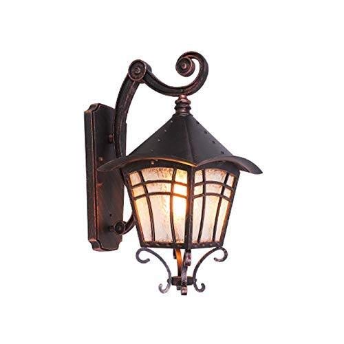 ZWJ-Wall Lamp Wall Lamp Minimalist Anti-Rust Metal Wall Light Garden Wall-Mounted Glass Sconce Night External Lighting Fixtures