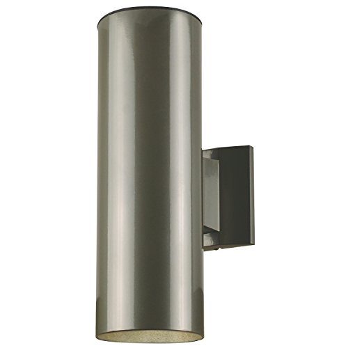 6797500 Two-light Outdoor Wall Fixture, Polished Graphite Finish On Steel Cylinder