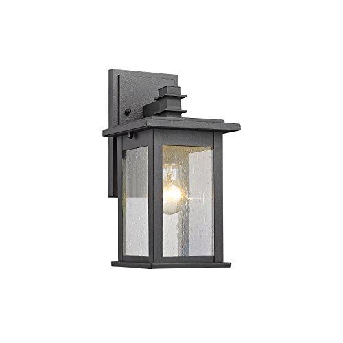 Chloe Lighting Ch822031bk12-od1 Transitional 1 Light Black Outdoor Wall Sconce 12" Height