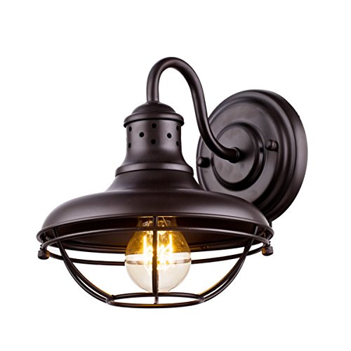 Dazhuan Vintage Metal Cage Outdoor Wall Light Exterior Wall Lantern Wall Sconce Lamp Oil Rubbed Bronze Finish