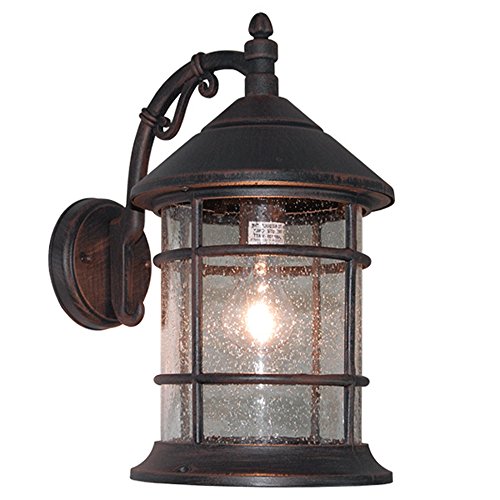 Etoplighting Bella Luce Collection Exterior Outdoor Wall Lantern Oil Rubbed Rust Body Finish Clear Seeded Glass