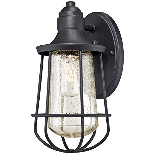 Westinghouse 6202900 Elias 1 Light Industrial Outdoor Wall Lantern, Textured Black