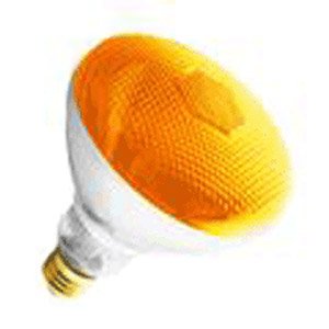 BR38 AMBER OUTDOOR FLOODLIGHT BULB 100 WATTS LONG LIFE AMBER LIGHT BULB SUPRA LIFE