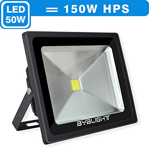 Byb 50 Watt Super Bright Outdoor Led Flood Light 150w Hps Bulb Equivalent Waterproof 3850lm Daylight White