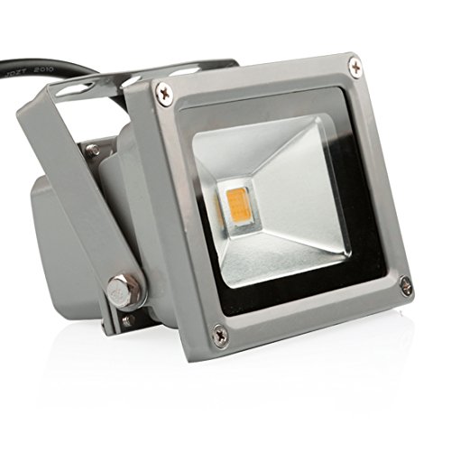 LEDMO 10W Warm White LED Flood Light Outdoor Floodlight Spotlight AC85-265 IP65 Lamps 3000K 800lm 50W Halogen Equivalent Security Lights Floodlight