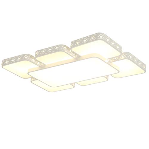 Ceiling Lights Modern Minimalist Ceiling Lamp Rectangular White Border Bedroom Living Room Dining Room Ceiling Light Flush Bathroom Ceiling Light Color  Three-color dimming Size  6090cm