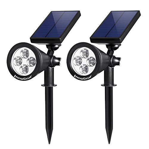 Innogear Solar Lights Spotlight Outdoor Landscape Lighting Wall Light Pack Of 2 white Light