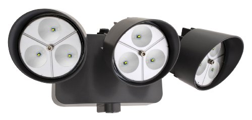 Lithonia Lighting OFLR 9LN 120 P BZ LED Outdoor 3-Light Floodlight with Dusk to Dawn Photocell Black Bronze