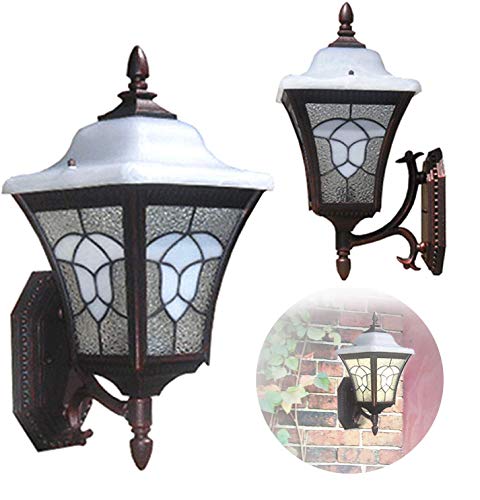 2pack eTopLighting Meyda Tiffany Collection Artistic Wall Lantern Light for Outdoor Rustic Copper Lantern Stained Glass Exterior Light Fixture Decoration Light APLIQ598