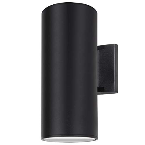 Outdoor Wall Light ZUUKOLE Exterior Lighting - ETL Listed Die-Casting Aluminum Waterproof Wall Mount Cylinder Design - Up Down Light Fixture for Porch Backyard and Patio Black