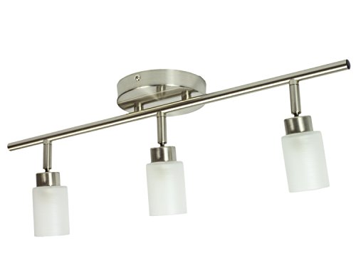 Brushed Nickel 3 Light Track Lighting Fixture Wall or Ceiling Mount