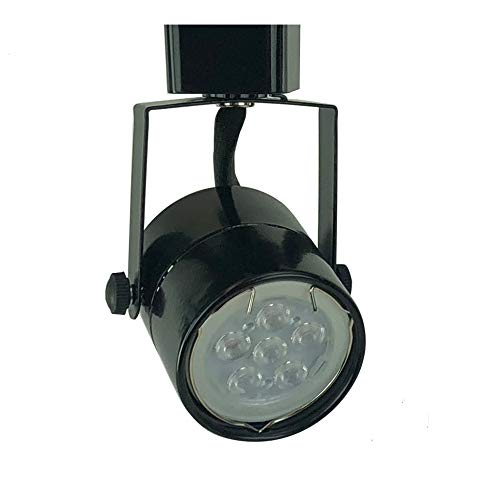 D&D Brand H System GU10 Line Voltage Track Lighting Fixture Black with 75W 3K Warm White LED Bulb HA-4519-LED3K-BK