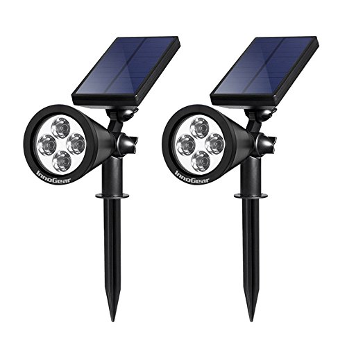 Innogear Solar Lights Spotlight Outdoor Landscape Lighting Wall Light Pack Of 2 warm White Light