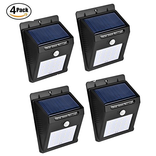 TFBOYS Motion Sensor Light 16 LED Outdoor Solar Wall Lights Wireless Waterproof Security Bright Solar Motion Sensor Night Lights 4 pack