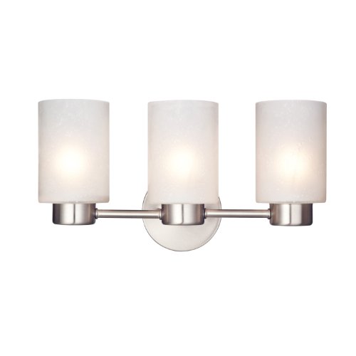 Westinghouse 6227900 Sylvestre Three-light Interior Wall Fixture Brushed Nickel Finish With Frosted Seeded Glass