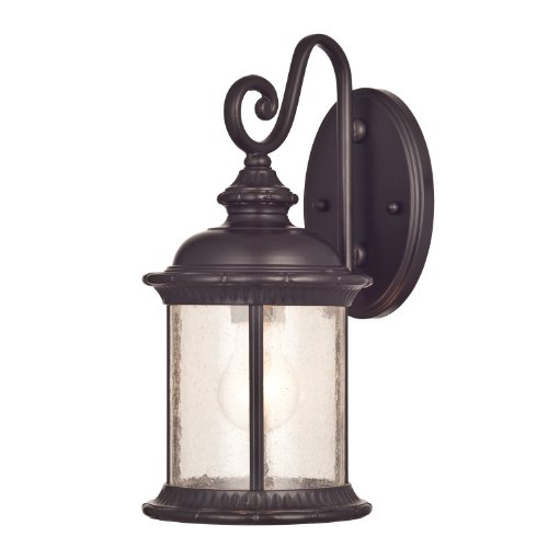 Westinghouse 6230600  New Haven One-light Exterior Wall Lantern  On Steel With Clear Seeded Glass  Oil Rubbed