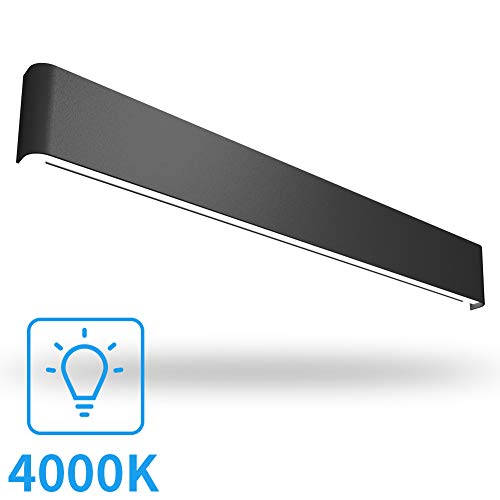 Aipsun 35W433 inch Black LED Vanity Light Modern Black Vanity Light Fixtures LED Black Bathroom Wall Light Up and Down Bathroom Lighting Fixtures Natural White 4000K