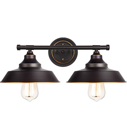 Bathroom Vanity Light Industrial Wall Sconce Bathroom Lighting Fixture Oil Rubbed Bronze Finish with Highlight 2-Light