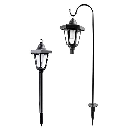 Ohuhu Solar Garden Light Solar Powered LED Lantern Light for Gardening Outdoor Patio Pathway Wall Ground Hanging Mount 2 Pack