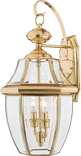 Quoizel NY8317B Newbury 2-Light Outdoor Lantern Brass