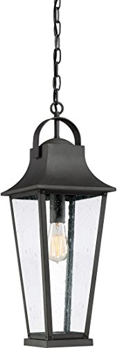 Quoizel GLV1908MB Galveston Outdoor Pendant Lighting 1-Light 150 Watts Mottled Black 24 H x 9 W