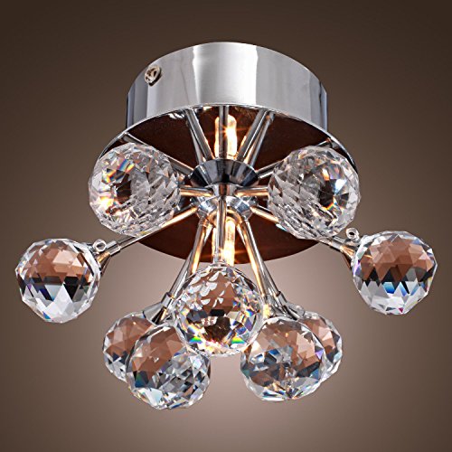 Modern Flush Mount Floral K9 Crystal Chandelier Ceiling Light Pendant Lamp Chandelier Pendant Lighting Ceiling Light for Outdoor Kitchen Dining Room Living Room Home Decor