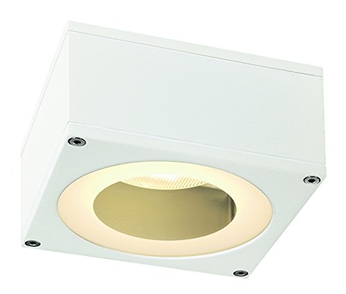SLV Lighting 2229981U Big Theo Ceiling Out GX53 Outdoor Ceiling Lamp with Satin Shade White Finish
