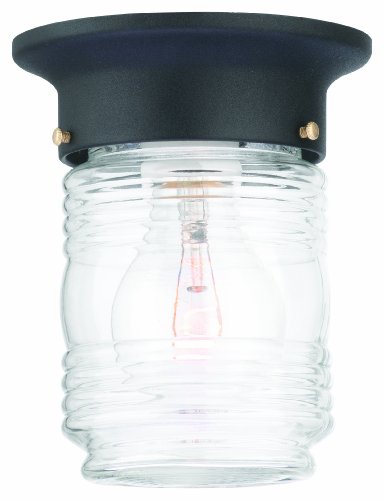 Thomas Lighting Sl3037 Outdoor Essentials 1 Light Outdoor Ceiling Lantern Matte Black