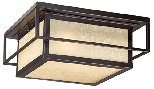 Vaxcel Rbofu120eb 2 Light Robie Flush Outdoor Close To Ceiling Light Espresso Bronze