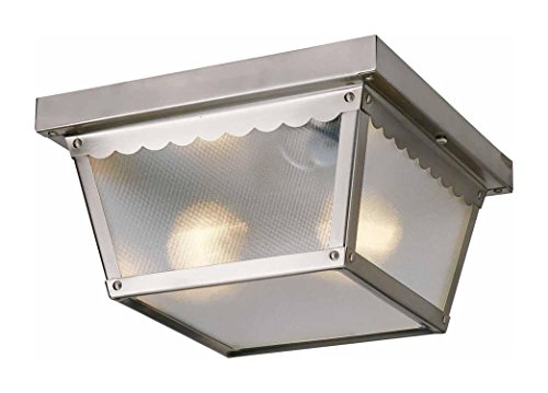 Volume Lighting V7232-33 2-light Outdoor Ceiling Mount Brushed Nickel