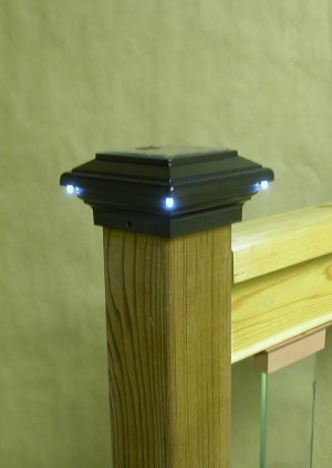 Aurora Deck Lighting Aries Solar Deck Light 4 Post 1W LED Black