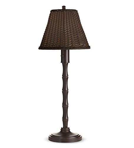 Waterproof Outdoor Wicker Table Lamp 12 dia x 29Â½H in Brown