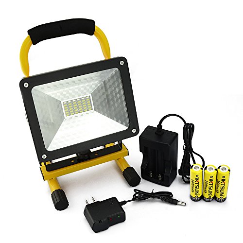 Intsun Portable Cordless 36 LED 30W 2400LM 3 Modes CREE XM-L Flood Spot Light Outdoor Lamp Floodlight Special SOS Mode for Camping Fishing Hunting etc 36 LEDbatterycharger