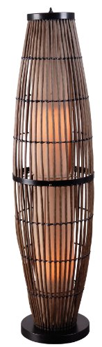 Kenroy Home 32248rat Biscayne Outdoor Floor Lamp Rattan Finish With Bronze Accents