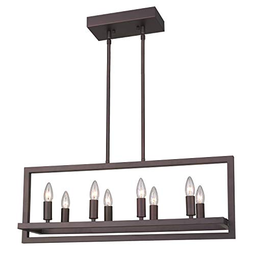 Emliviar 8-Light Island Pendant Light Modern Dining Room Light Fixture Oil Rubbed Bronze Finish 2A2-D8 ORB